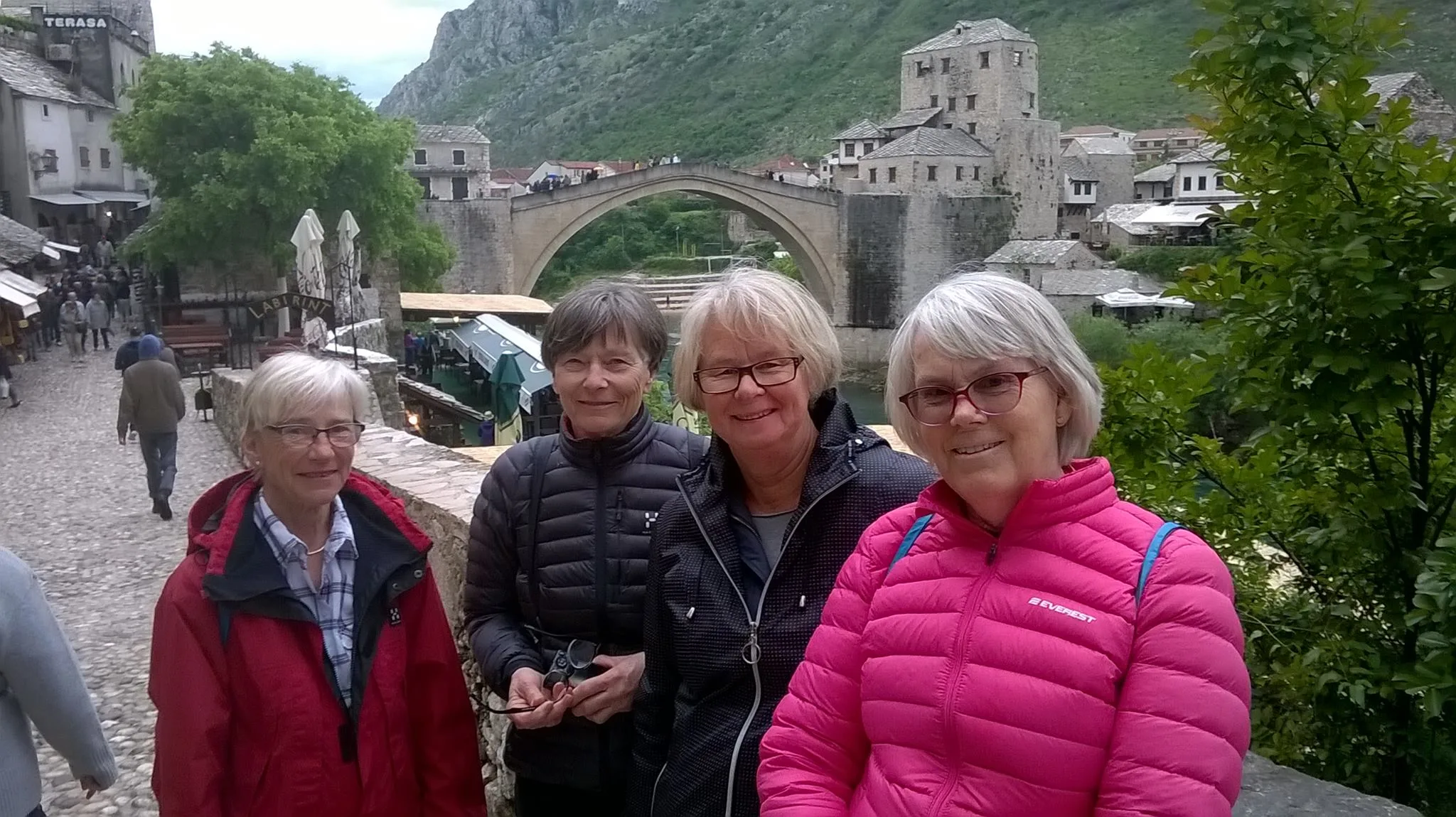 Tour group at Mostar landmarks